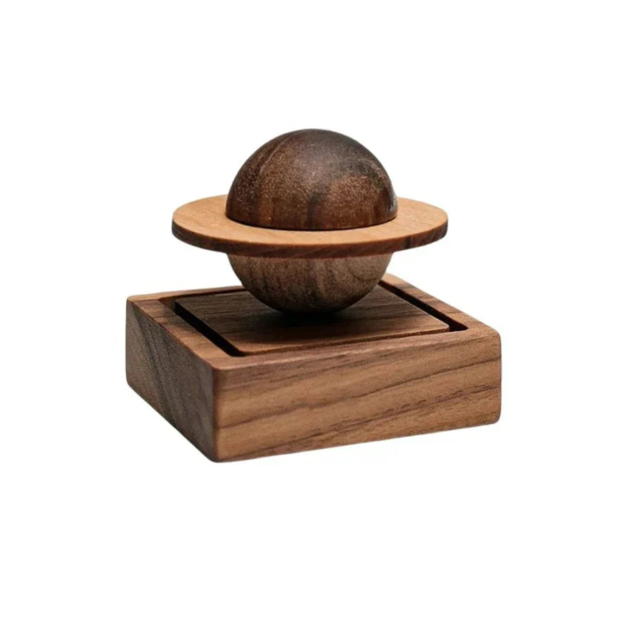 موزع عطر خشبي Little Planet، خشب جوز أسود، صناعة يدوية، زيوت عطرية طبيعية، التأمل، ديكور منزلي، سيارة، بساطة عصرية | Little Planet Wooden Diffuser, Black Walnut Wood, Handcrafted, Natural Essential Oils, Meditation, Home Decor, Car, Minimalist Design