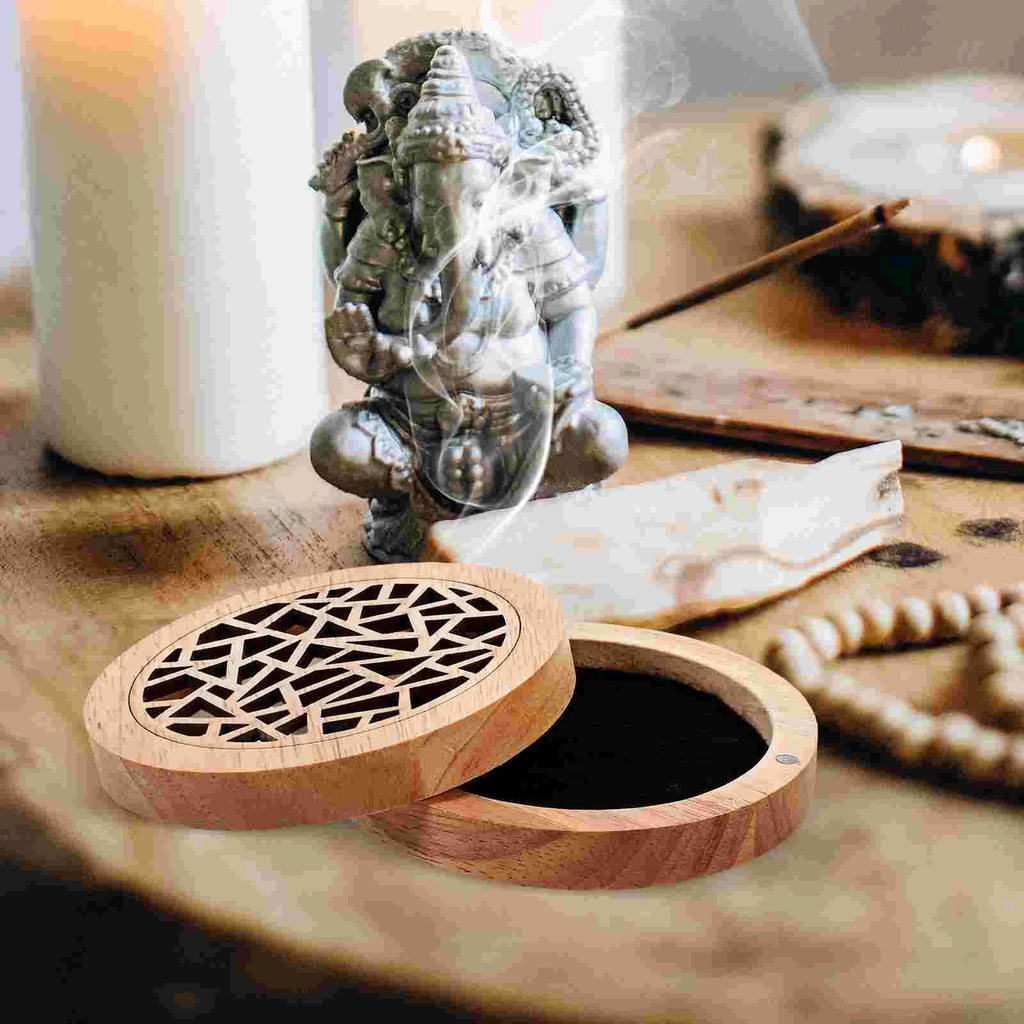 Solid Wood Incense Burner Box, Premium Handcrafted Wooden Burner, Incense Sticks and Cones Holder, Home Aromatherapy, Meditation Tool, Yoga Accessory, Gifts for Spiritual Healers – صندوق بخور خشبي مصنوع يدوياً، حاوية أعواد وبخور مخروطية، أداة عطرية للمنزل، للتأمل واليوغا، هدايا للعناية الروحية