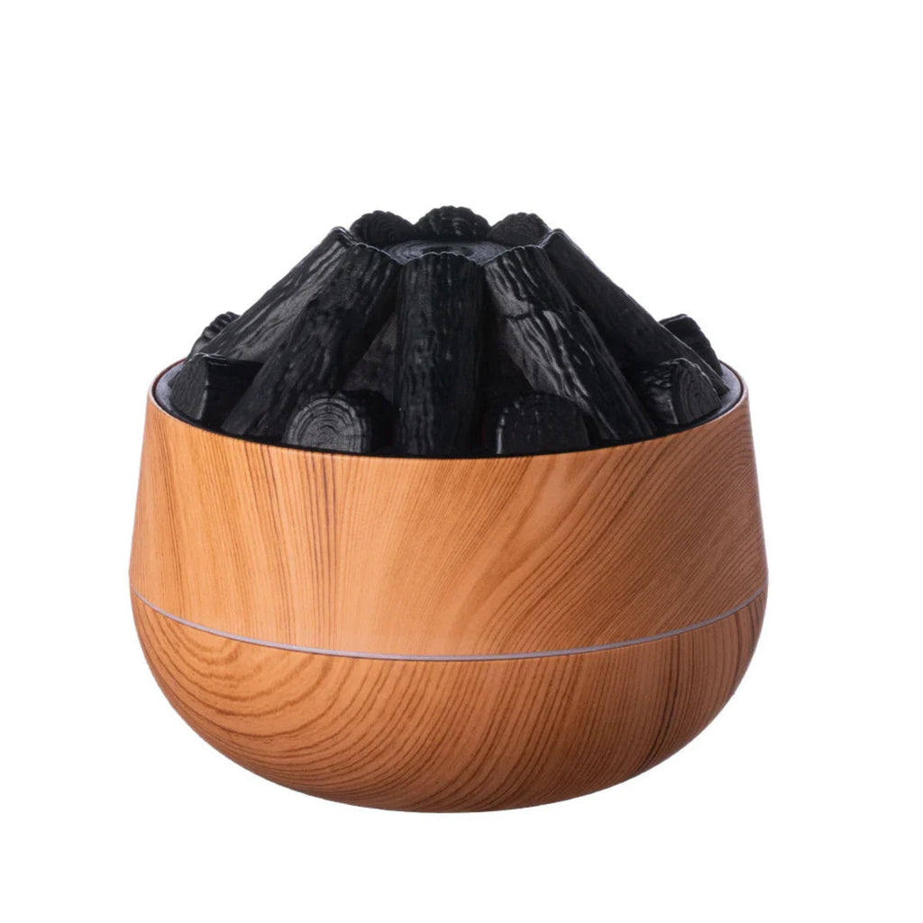 Charcoal Flame Ultrasonic Aroma Humidifier – 300ML Essential Oil Diffuser | مرطب هواء بتصميم لهب الفحم، 300 مل مع ناشر زيوت أساسية